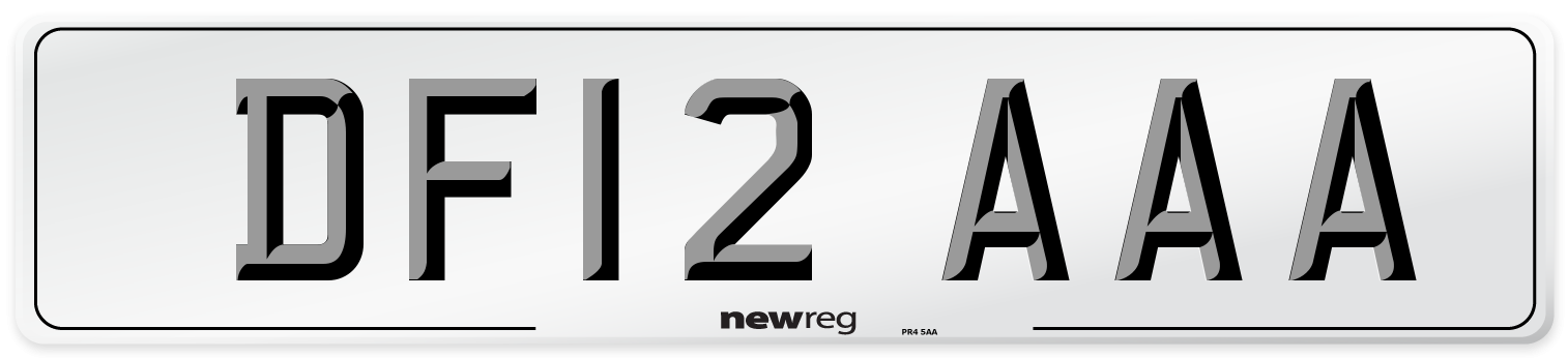 DF12 AAA Number Plate from New Reg